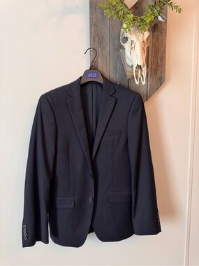 Apt. 9 Navy Single-Breasted Two-Button Blazer